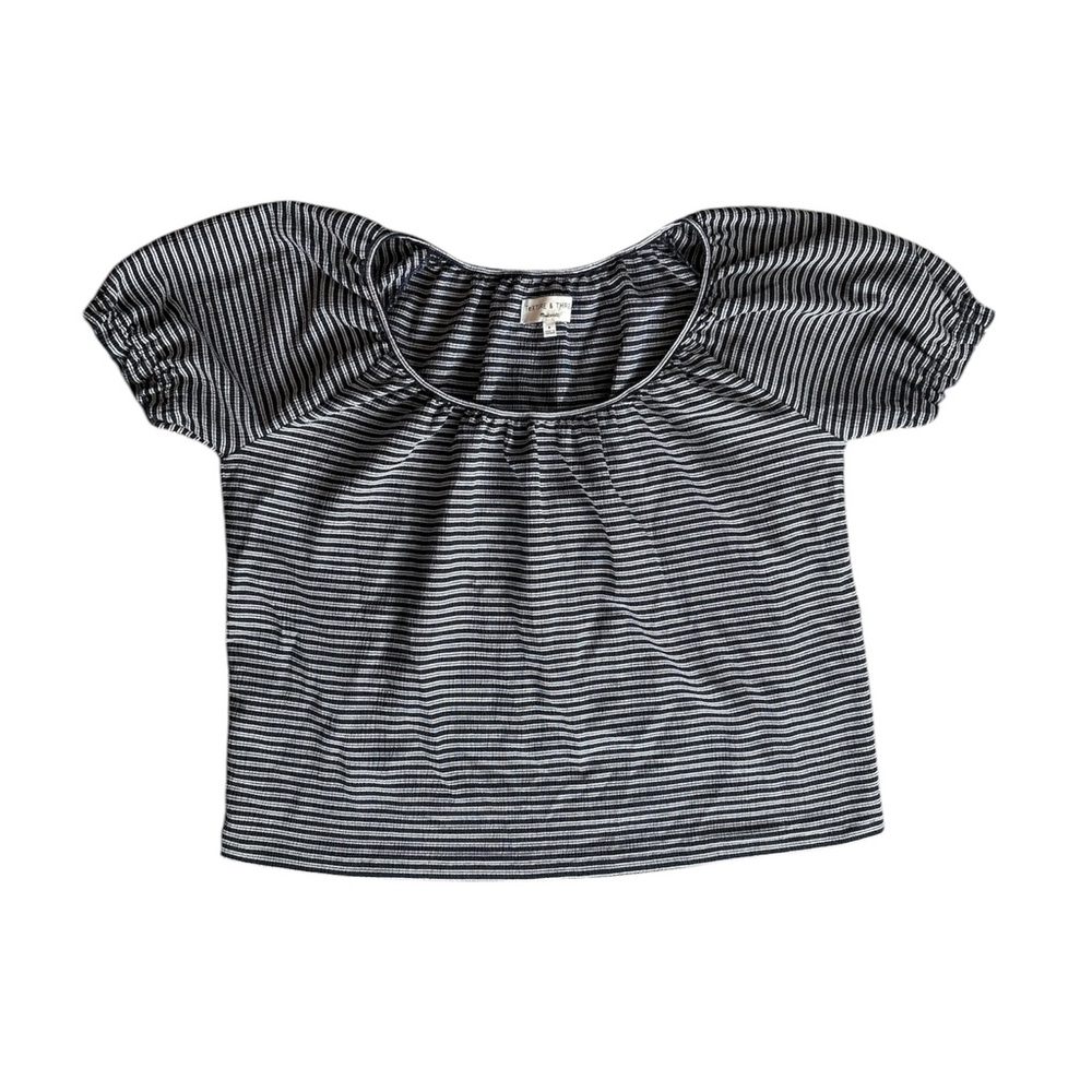 Texture & Thread Madewell Navy and White Striped Crop Top Women’s S
